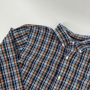 Chaps Men Plaid Casual Office Button Down Shirt Long Sleeve Green/Orange Blue L